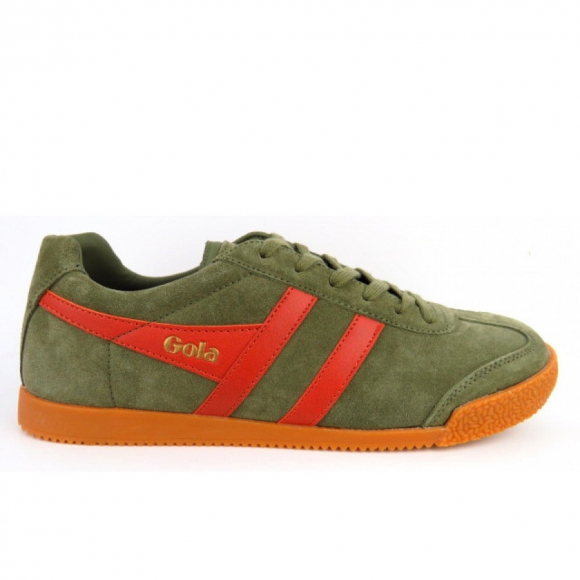 Gola Herrier Suede khaki orang sportlicher Schnürer in khaki orange