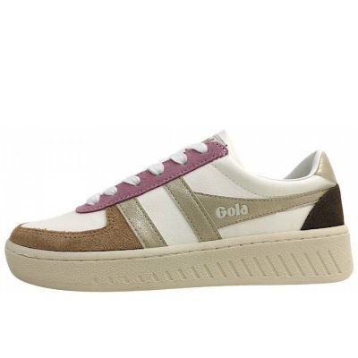 Gola Grandslam Quadrant sportlicher Schnürer in offwhite/lt. caramel/gold