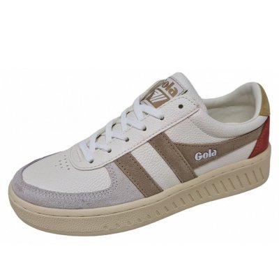 Gola Grandslam Trident Sneaker in white bone flax