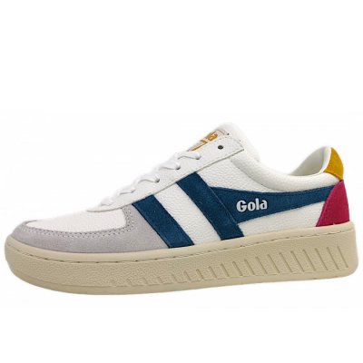 Gola Grandslam Trident Sneaker in White/ Peacock/ Sun
