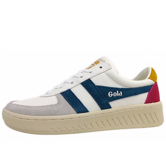 Gola Grandslam Trident Sneaker in White/ Peacock/ Sun