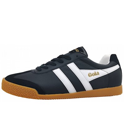 Gola Harrier Leather Schnürer in Black/ White