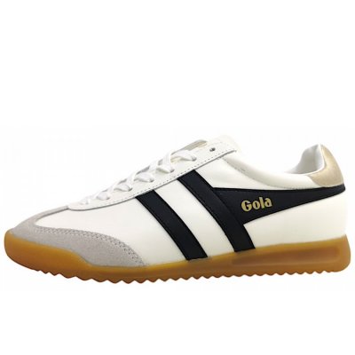 Gola Torpedo Leather Schnürer in offwhite/black/gold