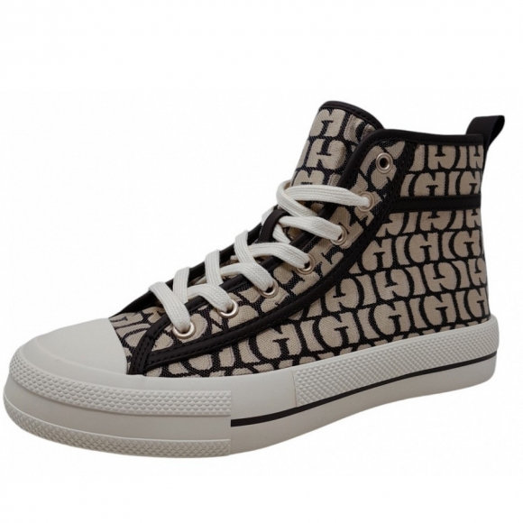 Guess Colyn Leinenschuh in brown logo