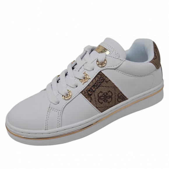 Guess STEW Sneaker in white brown logo