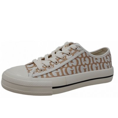Guess Carey Leinenschuh in gold logo Guess Carey Leinenschuh in gold logo