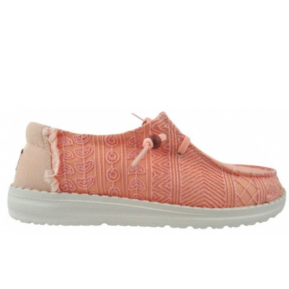 Hey Dude Wendy Crochet Lace pink Slipper in pale pink