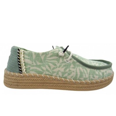 Hey Dude Wendy Espandrille Retro Palm Slipper in green white Hey Dude Wendy Espandrille Retro Palm Slipper in green white