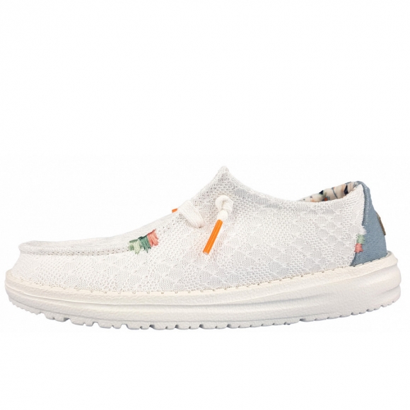 Hey Dude Wendy Boho Slipper in 1KF White Crochet