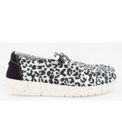 Hey Dude Wendy Leopard Slipper in schwarz weiss Hey Dude Wendy Leopard Slipper in schwarz weiss