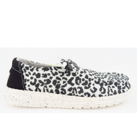Hey Dude Wendy Leopard Slipper in schwarz weiss