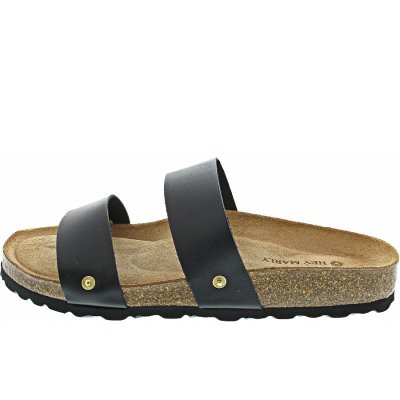 Hey Marly Casual Cork Black Pantolette in black
