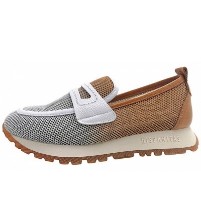 Hispanitas Kansas Slipper in Cuoio/white
