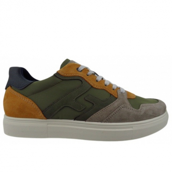 Igi & Co. USH 76272 VELOURSLEDER-TEXTIL sportlicher Schnürer in PELTRO-SENAPE