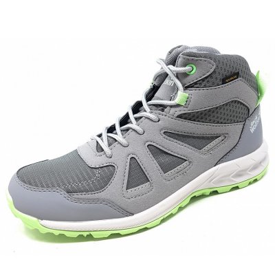 Jack Wolfskin Woodland 2 Texapore Mid Wanderschuh in drk grey lt. green Jack Wolfskin Woodland 2 Texapore Mid Wanderschuh in drk grey lt. green
