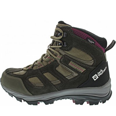 Jack Wolfskin Vojo 3 Texapore Mid W Wanderschuh in khaki-burgundi Jack Wolfskin Vojo 3 Texapore Mid W Wanderschuh in khaki-burgundi