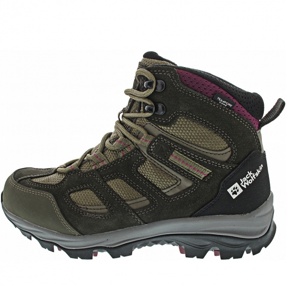 Jack Wolfskin Vojo 3 Texapore Mid W Wanderschuh in khaki-burgundi