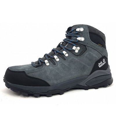 Jack Wolfskin Refugio Tex Mid Wanderschuh in 6129 grey/black Jack Wolfskin Refugio Tex Mid Wanderschuh in 6129 grey/black
