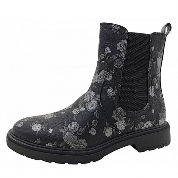 Jana Stiefel in black/flower 005