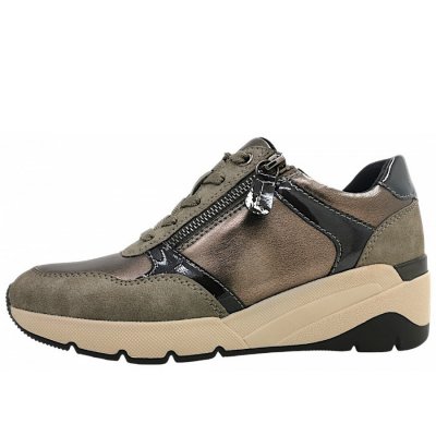 Jana sportlicher Schnürer in taupe comb 349