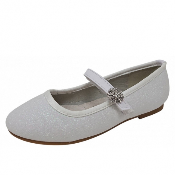 Jela Jela Spangenballerina in white Glitter
