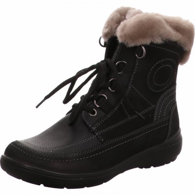 Jomos achtung! graues fell!!! Stiefel in schwarz