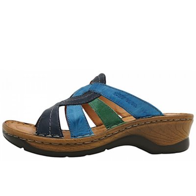 Josef Seibel Catalonia 01 Pantolette in 507 dunkelblau-multi Josef Seibel Catalonia 01 Pantolette in 507 dunkelblau-multi