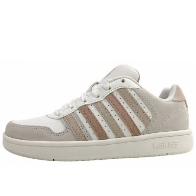 K-Swiss Court Palisades sportlicher Schnürer in snow white/grey/rosedust K-Swiss Court Palisades sportlicher Schnürer in snow white/grey/rosedust
