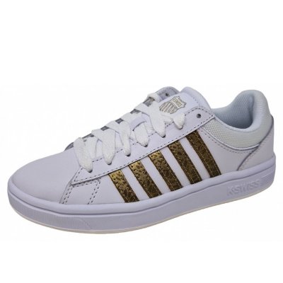 K-Swiss Court Winston Sneaker in white/gold