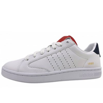 K-Swiss LOZAN KLUB sportlicher Schnürer in White/Samba/Peacot K-Swiss LOZAN KLUB sportlicher Schnürer in White/Samba/Peacot