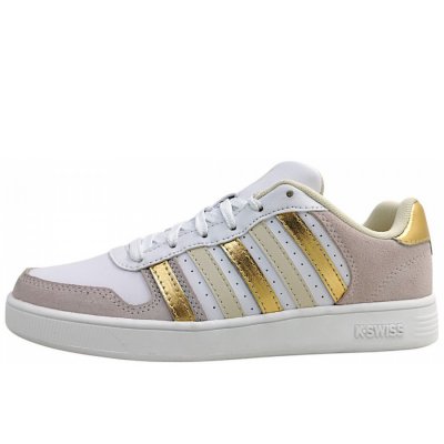 K-Swiss Pallisades Schnürer in white gold lila