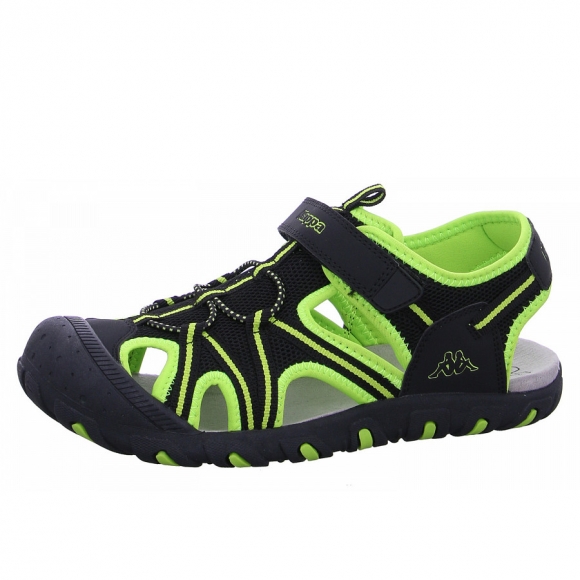 Kappa Sandale in black lime