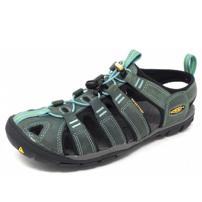 KEEN Clearwater CNX Leather Sandale in mmineralblue yellow KEEN Clearwater CNX Leather Sandale in mmineralblue yellow