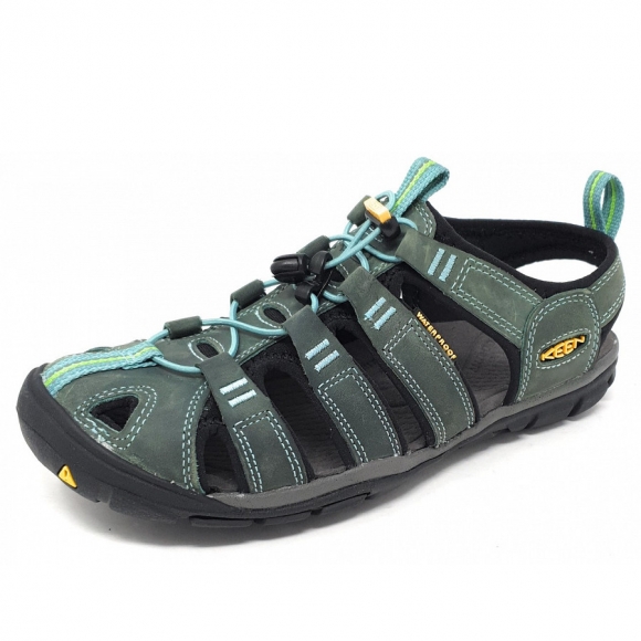 KEEN Clearwater CNX Leather Sandale in mmineralblue yellow
