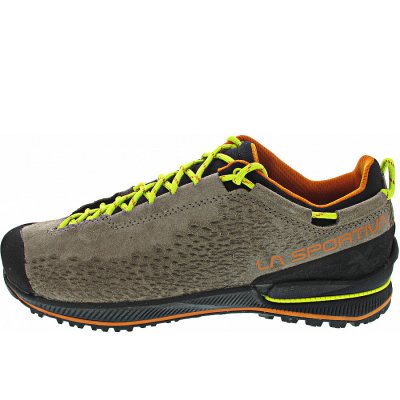 La Sportiva TX2 Evo Leather Wanderschuh in taupe-lime punch