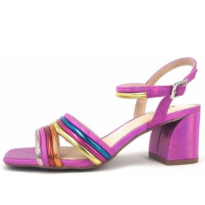 La Strada Riemchensandalette in fuchsia/beige
