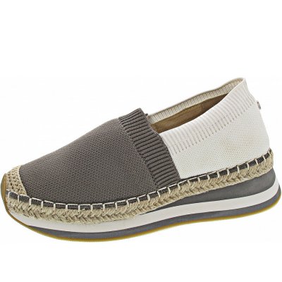 La Strada Slipper in knitted taupe-whited La Strada Slipper in knitted taupe-whited