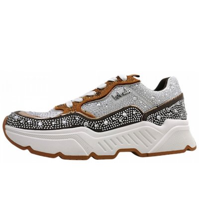 La Strada sportlicher Schnürer in Taupe/Tan