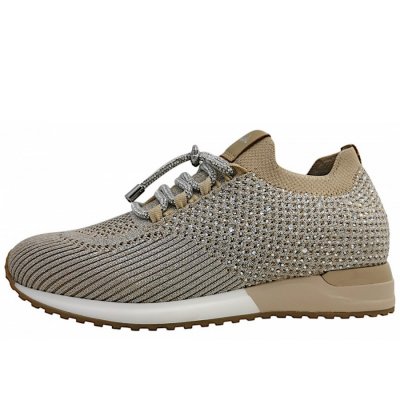 La Strada Slipper in beige silver