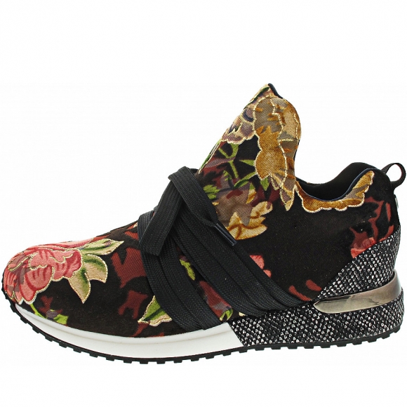 La Strada Slipper in brown-black flower