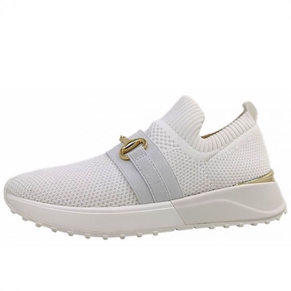 La Strada Slipper in white knitted