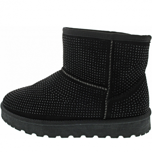 La Strada Boots in black micro + stones