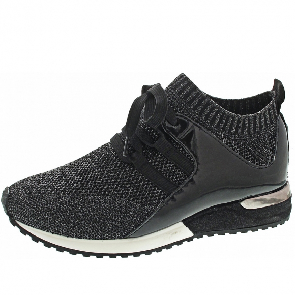 La Strada Sneaker low in black knitted