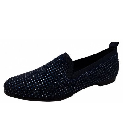 La Strada Slipper in drk.blue mit Strass