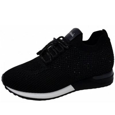 La Strada Sneaker in knitted black