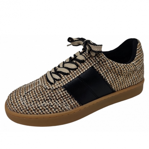 La Strada Sneaker in fabric beige stones