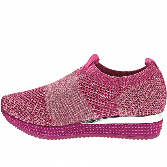 La Strada Slipper in fuchsia-silver