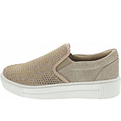 La Strada Slipper in champagne stones