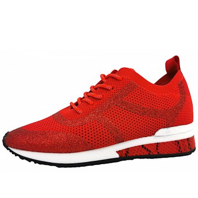 La Strada sportlicher Schnürer in red glitter