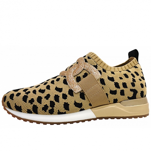 La Strada Slipper in tan/leopard 4526